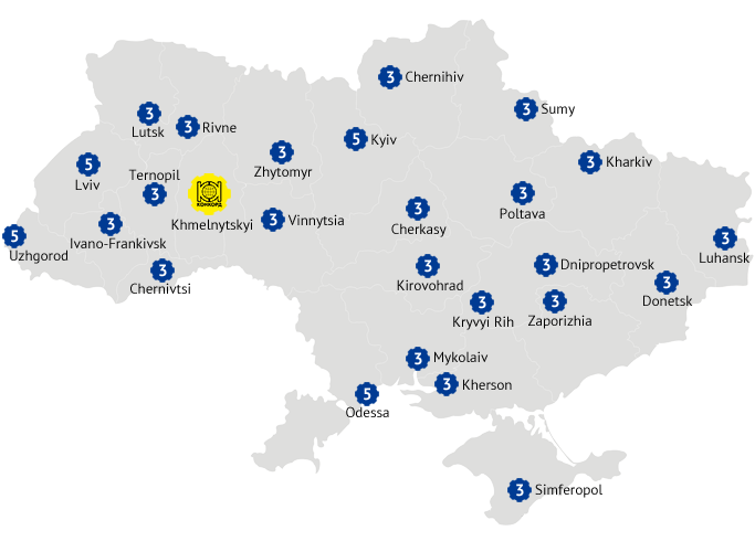 Map of dealers network